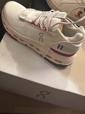 On Running Cloudnova White Sneakers with Pink Accents